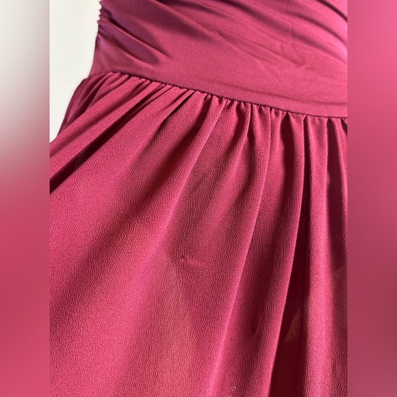 Camila Coelho Minji Maxi Dress in Maroon red strapless sheer ball gown flowy - Picture 6 of 8